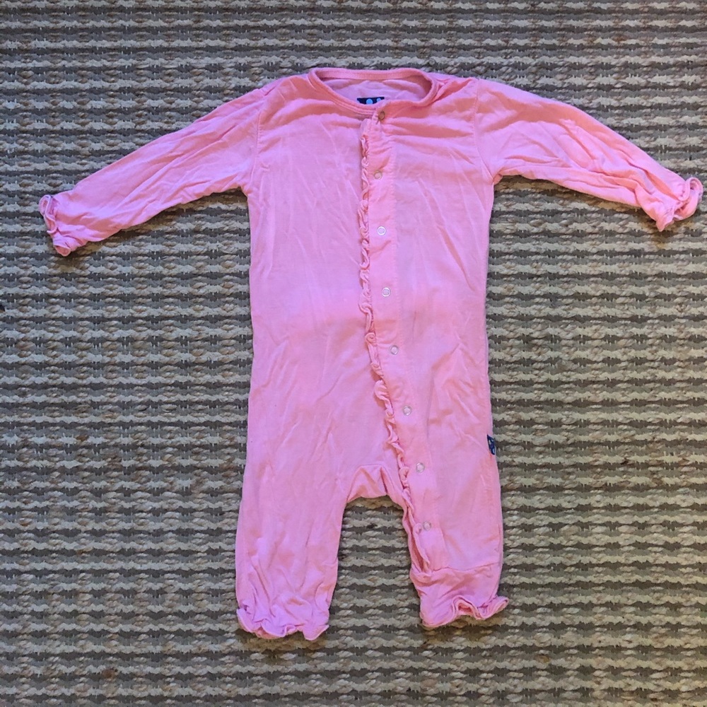 Kickee Pants pink coverall 0-3M